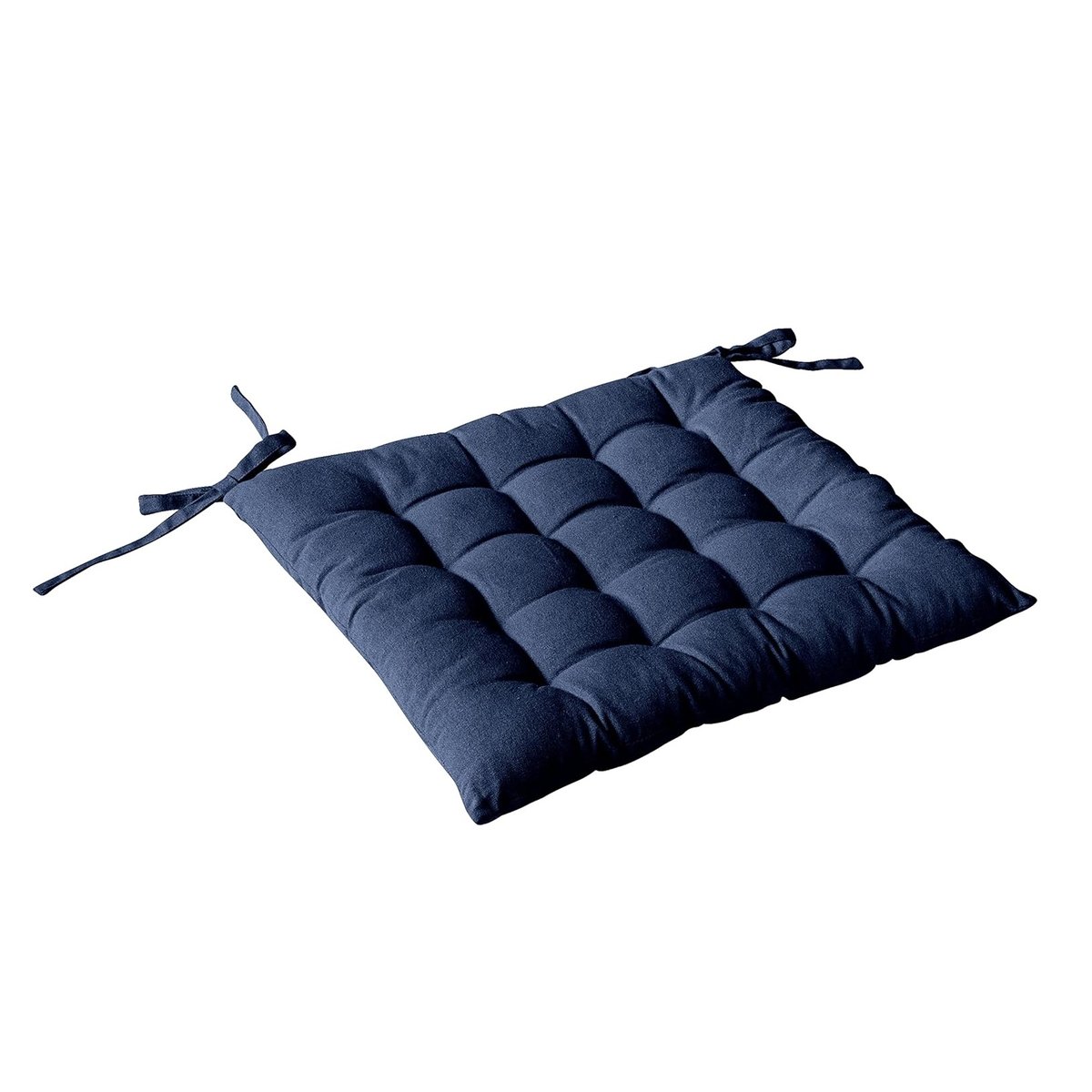 Galette de chaise piquée Panama bleu marine, EDEN