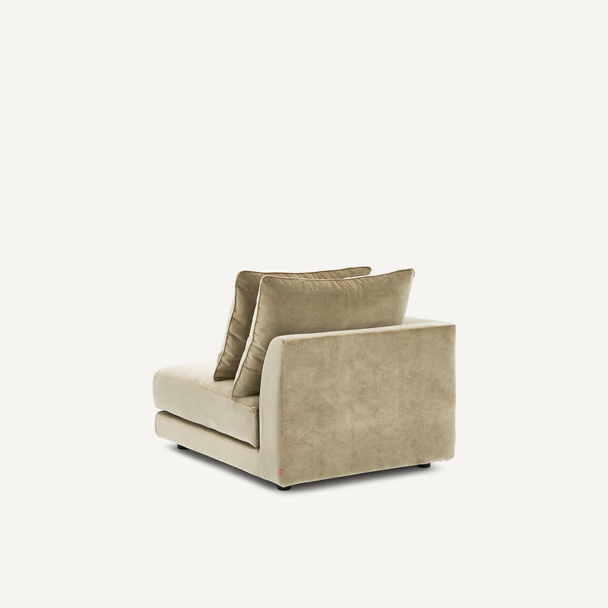 Demi-canapé gauche, arrondi, modulable en velours de lin, TIBERIO tilleul, AM.PM