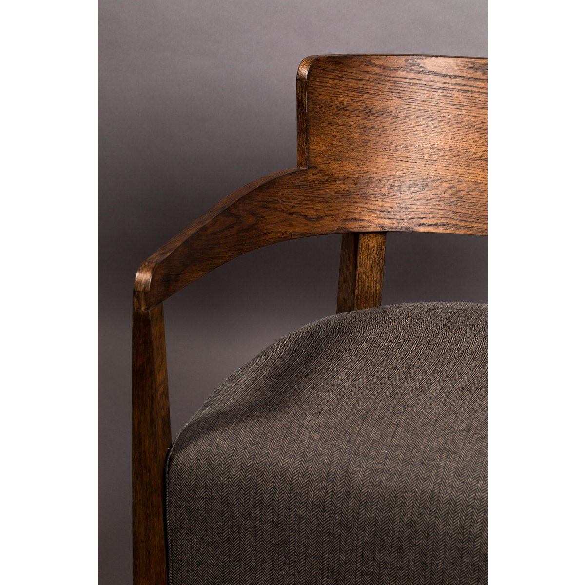 Fauteuil en tissu DURAN bois fonce, DUTCHBONE