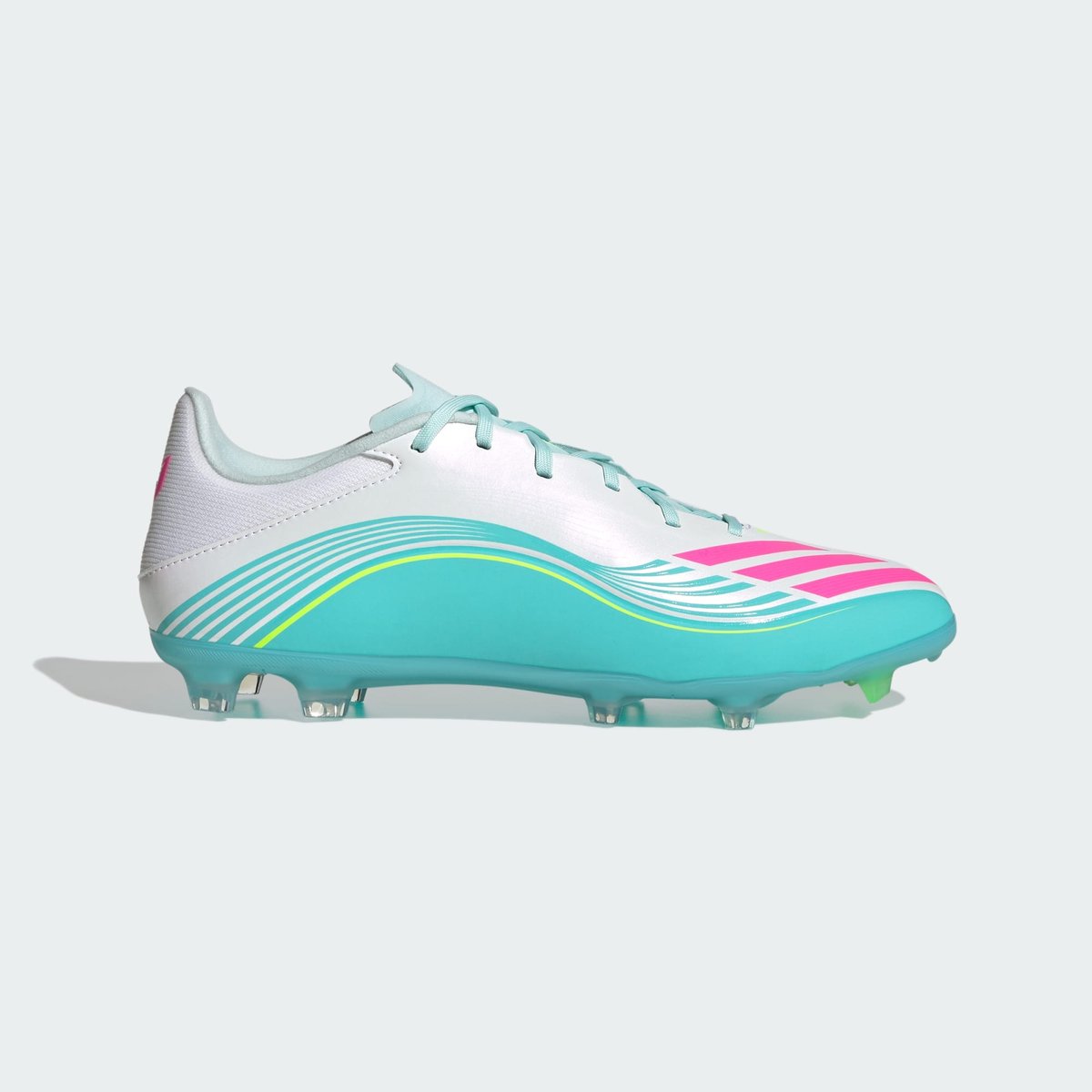 Chaussure De Football F50 Messi League Terrain Souple / Multiterrain Chaussure De Football F50 Messi League Terrain Souple / Multiterrain cloud white / lucid pink / flash aqua, adidas Performance