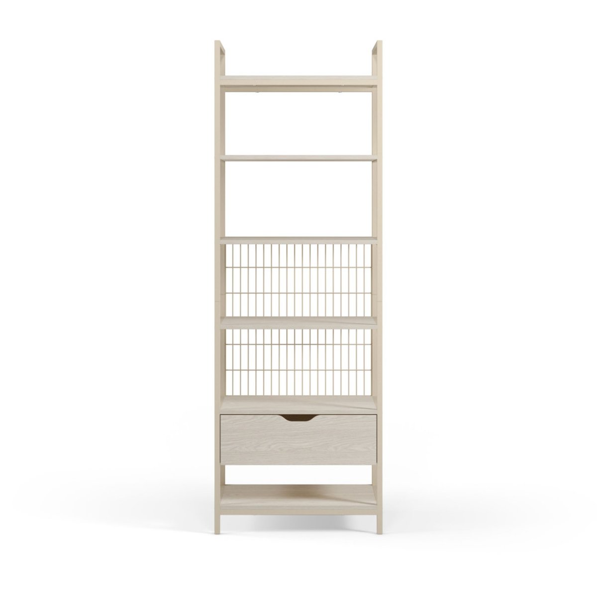 Étagère modulable 1 tiroir en métal et bois L60xH179,5cm - AQABA beige, DRAWER