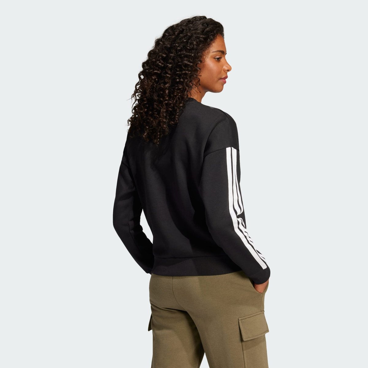 Sweat-Shirt Molleton 3 Bandes Essentials Sweat-Shirt Molleton 3 Bandes Essentials black / white, ADIDAS SPORTSWEAR