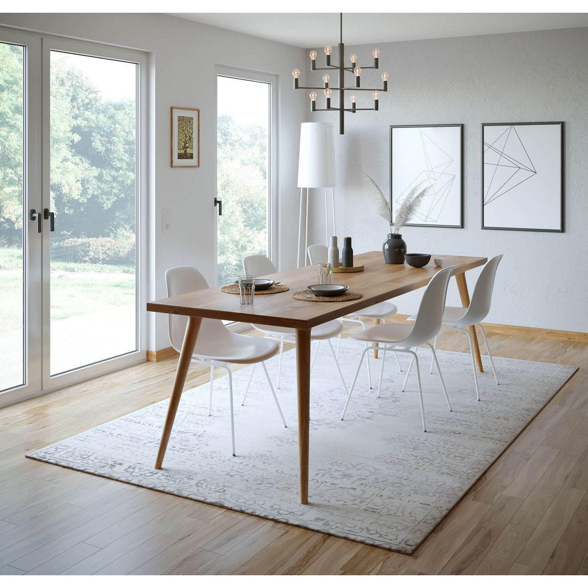Tapis vintage Versian, noué main, 100% laine naturel, THEKO
