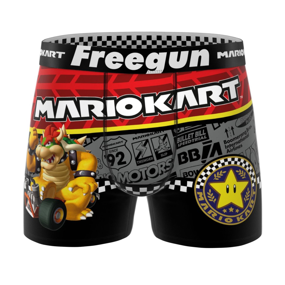 Lot De 3 Boxers Mario Kart rouge/noir/bleu/vert/gris/blanc, FREEGUN