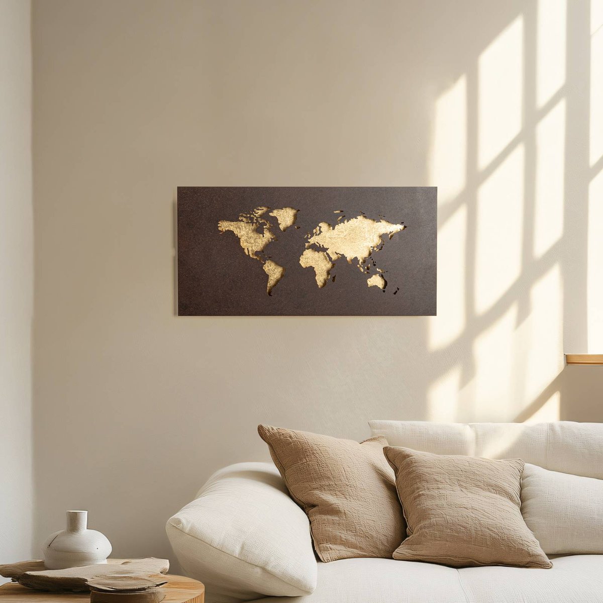 Applique en métal moderneLED, World brun rouille, doré, LUCANDE
