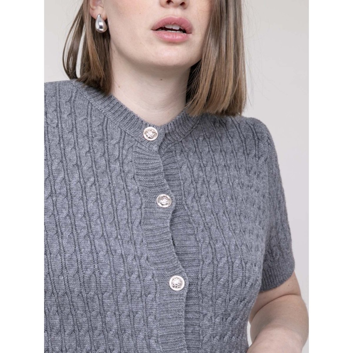 Gilet Manches Courtes Kelvina gris, DONA LISA