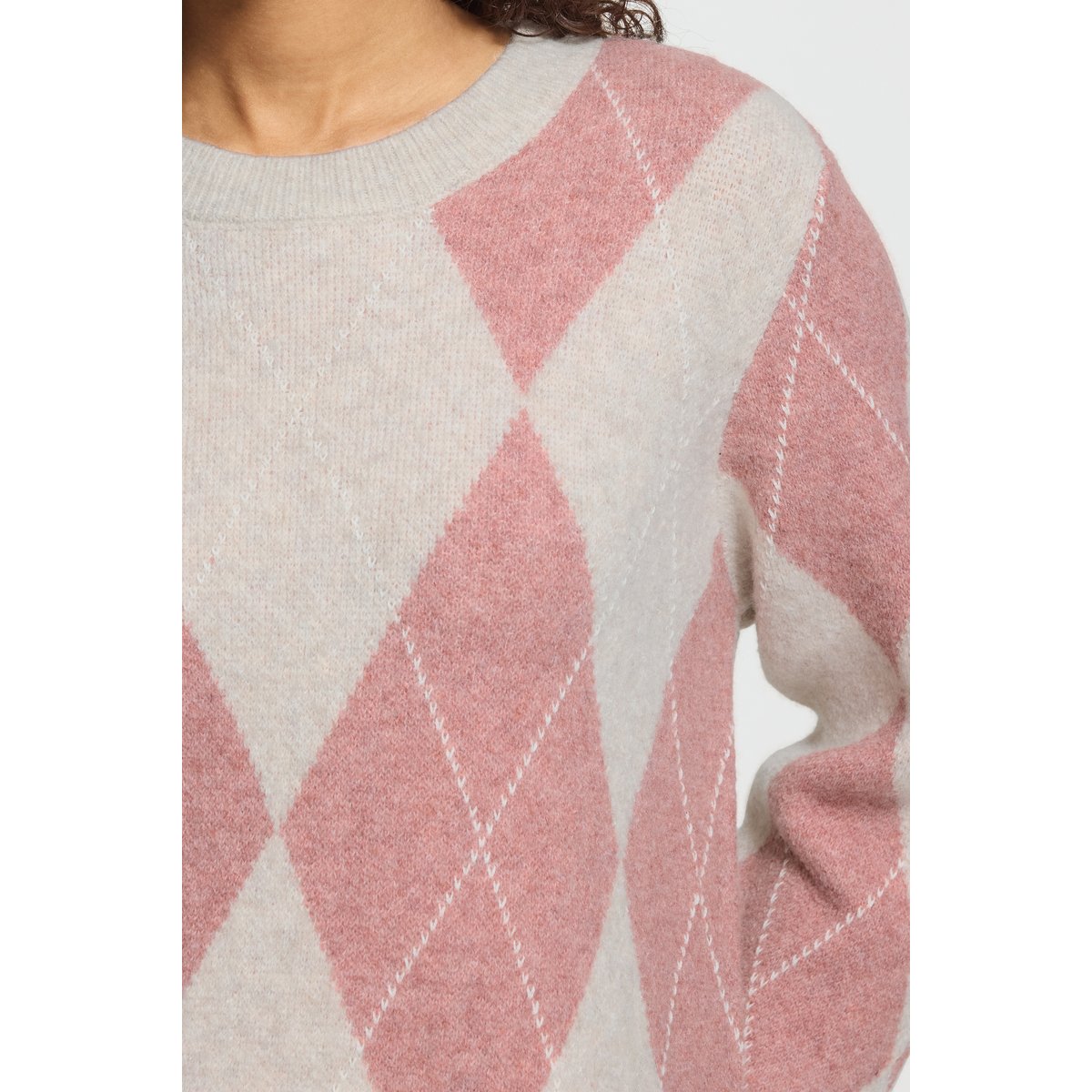 Á manches longues beige oatmeal, zephyr harlequin, ICHI