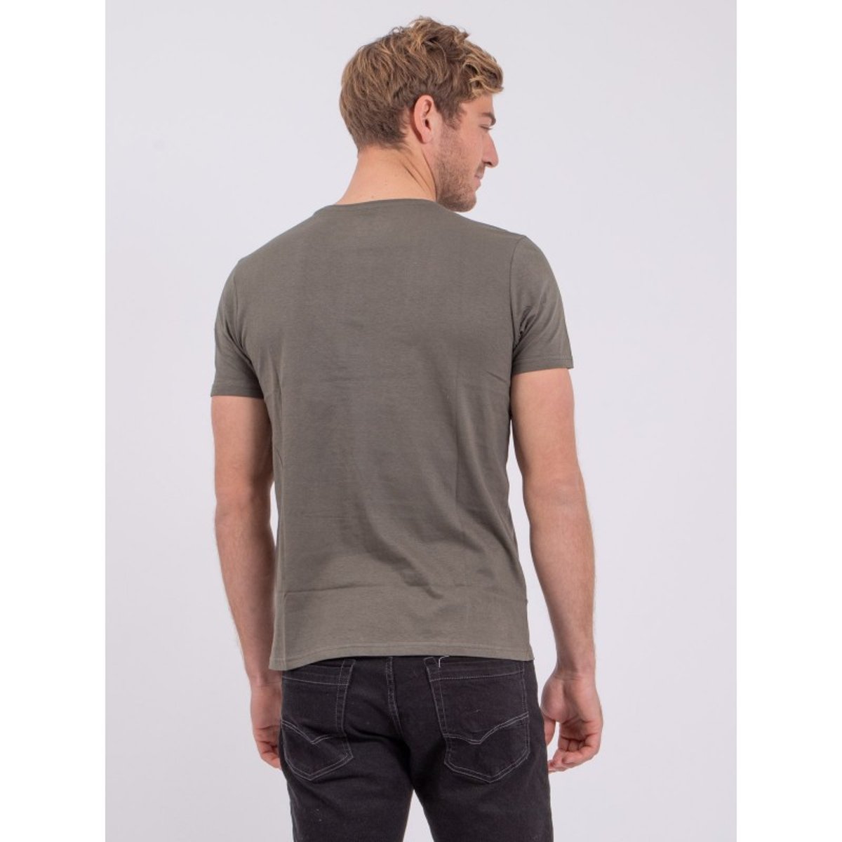 T-shirt Manches Courtes Col Rond Pur Coton Noumick kaki, RITCHIE
