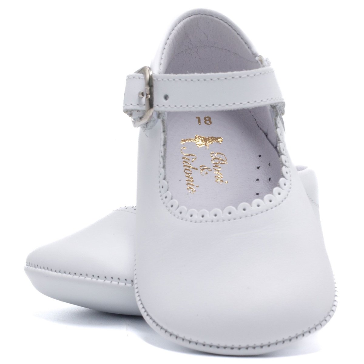 Boni Alix - chausson cuir fille blanche, BONI&SIDONIE