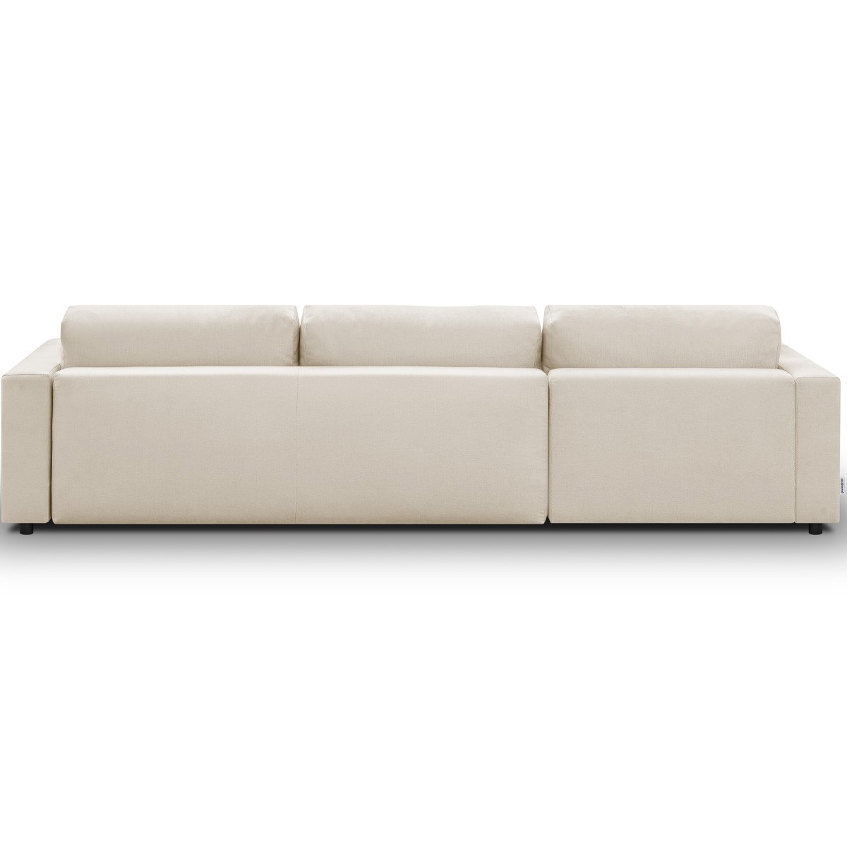 Canapé d'angle à gauche convertible 5 places en tissu chenille - ROBIN beige, HOMIFAB