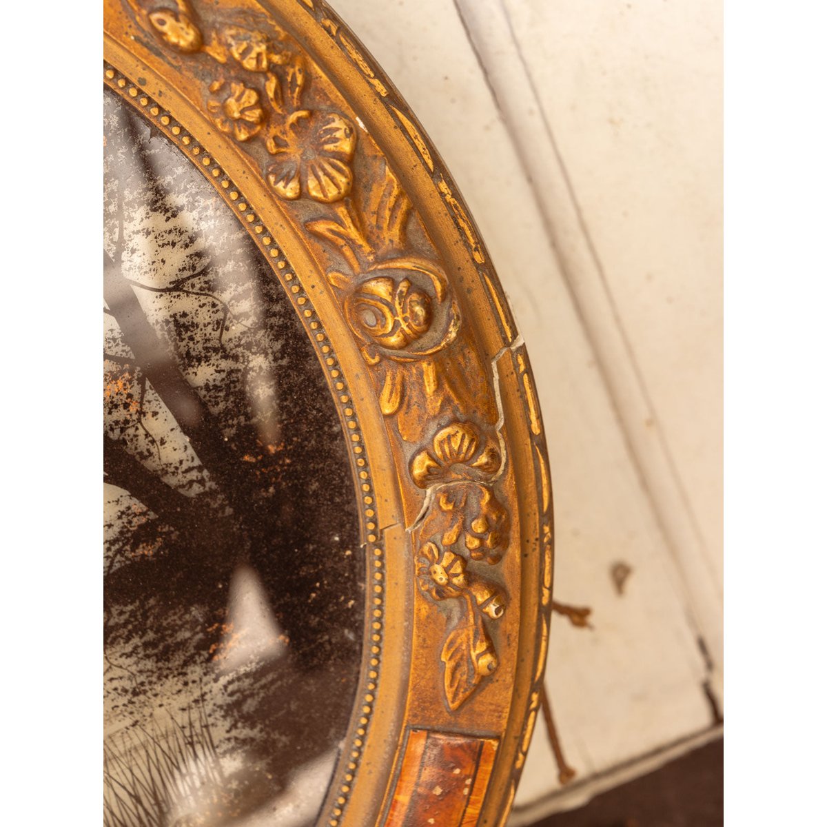 Miroir ovale en bois Georges N°1347 - Bon état miroir, DEBONGOUT