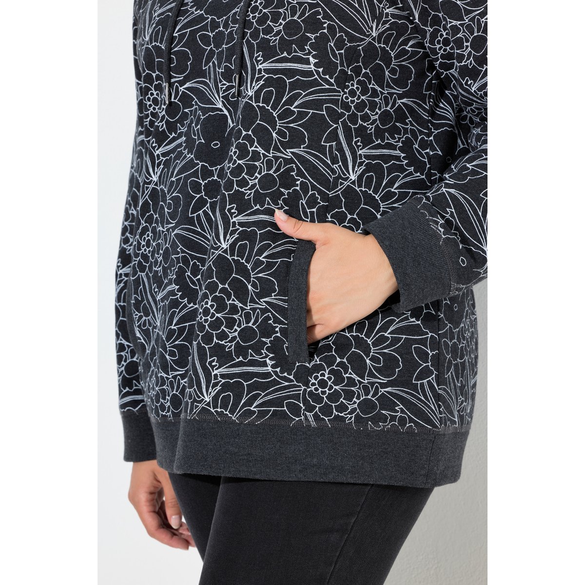 Sweat-shirt imprimé noir, ULLA POPKEN