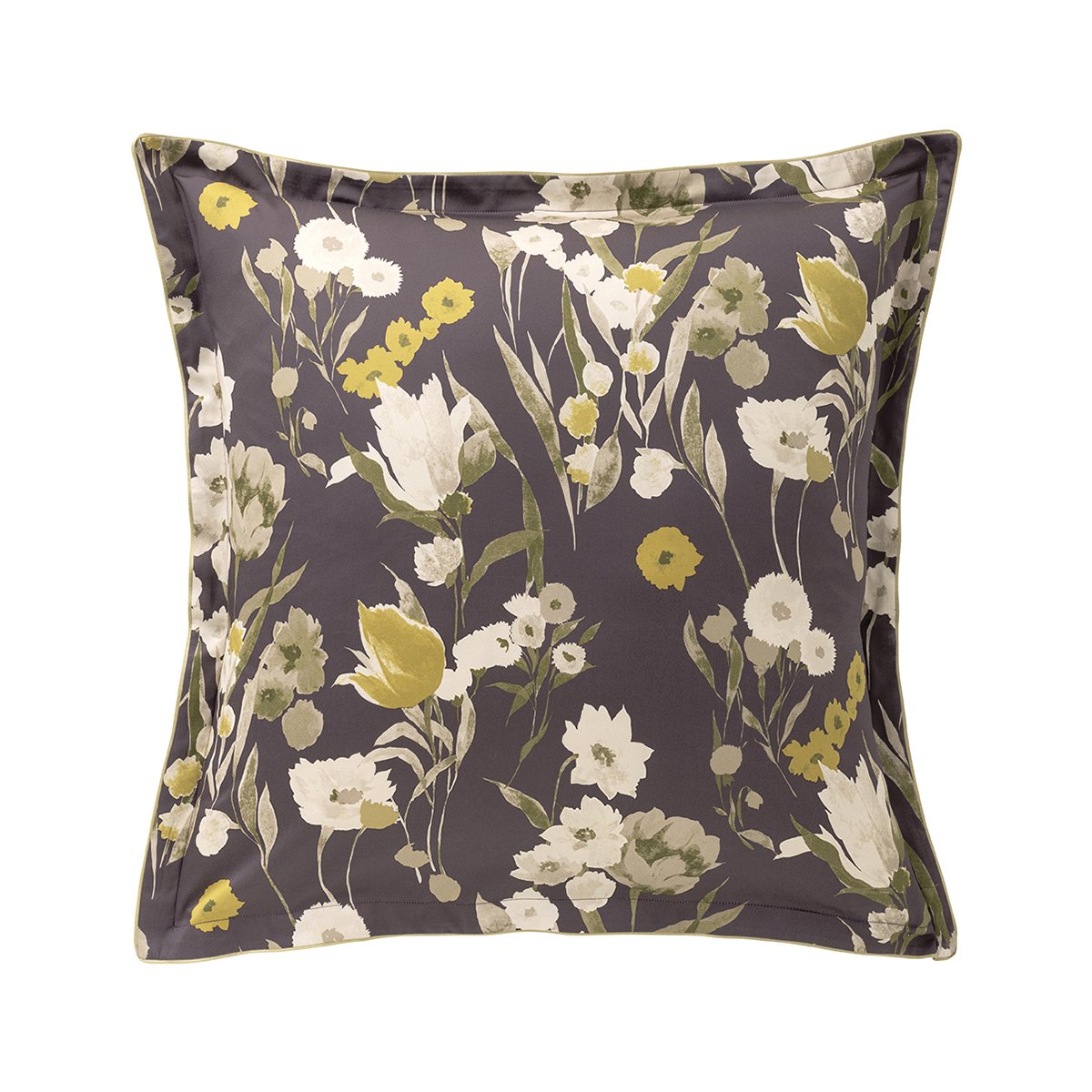 Taie d'oreiller imprimée en satin de coton bio, CLOSERIE violet, ALEXANDRE TURPAULT