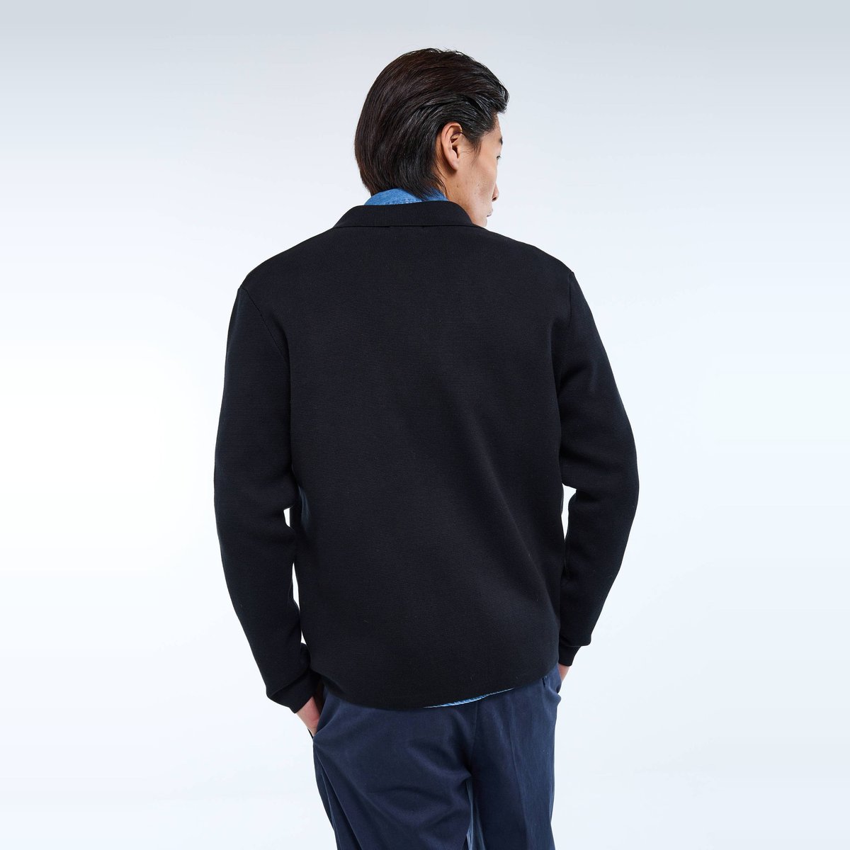 Gilet boutonné en coton noir, MONOPRIX