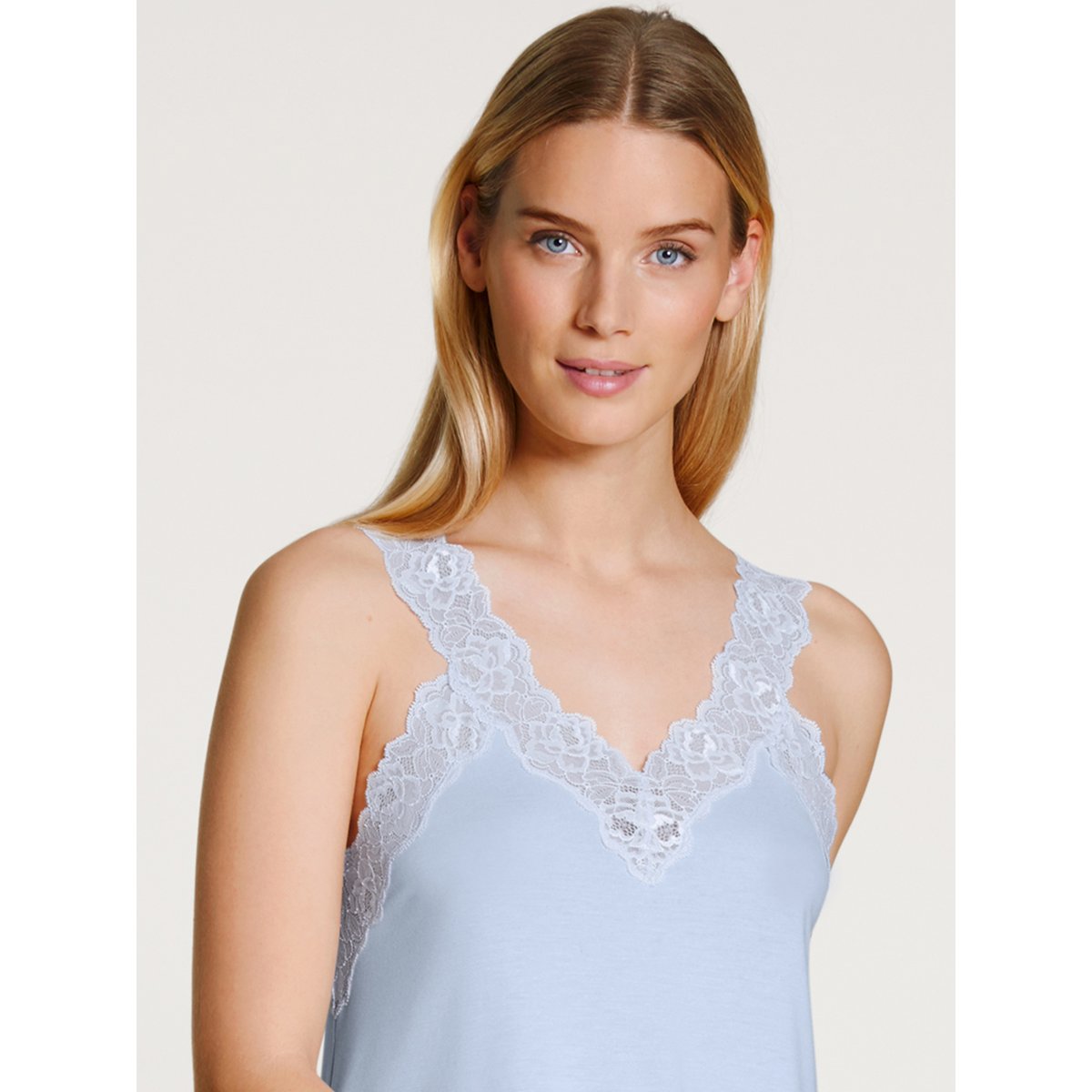 Chemise de nuit sans manches Modal ELEGANT DREAMS bleu harmonie, CALIDA