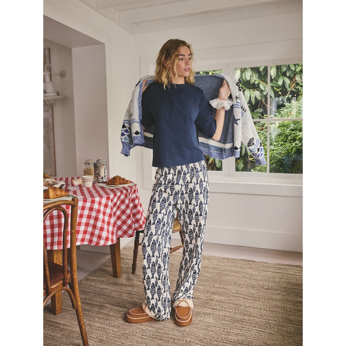 Pyjama à manches courtes en coton poisson de la marine, NEXT