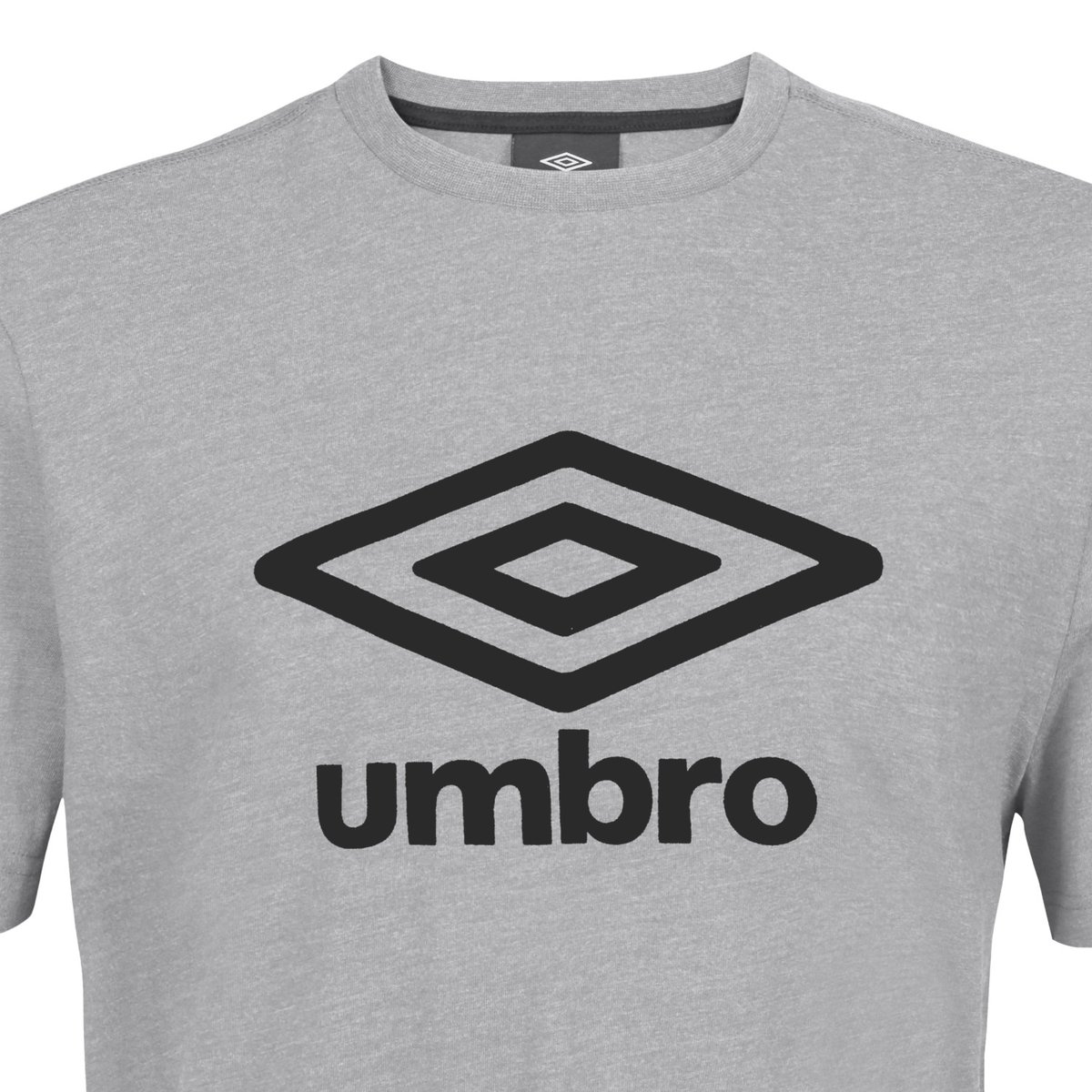 Tee shirt coton 160GSM gris clair chiné/noir, UMBRO