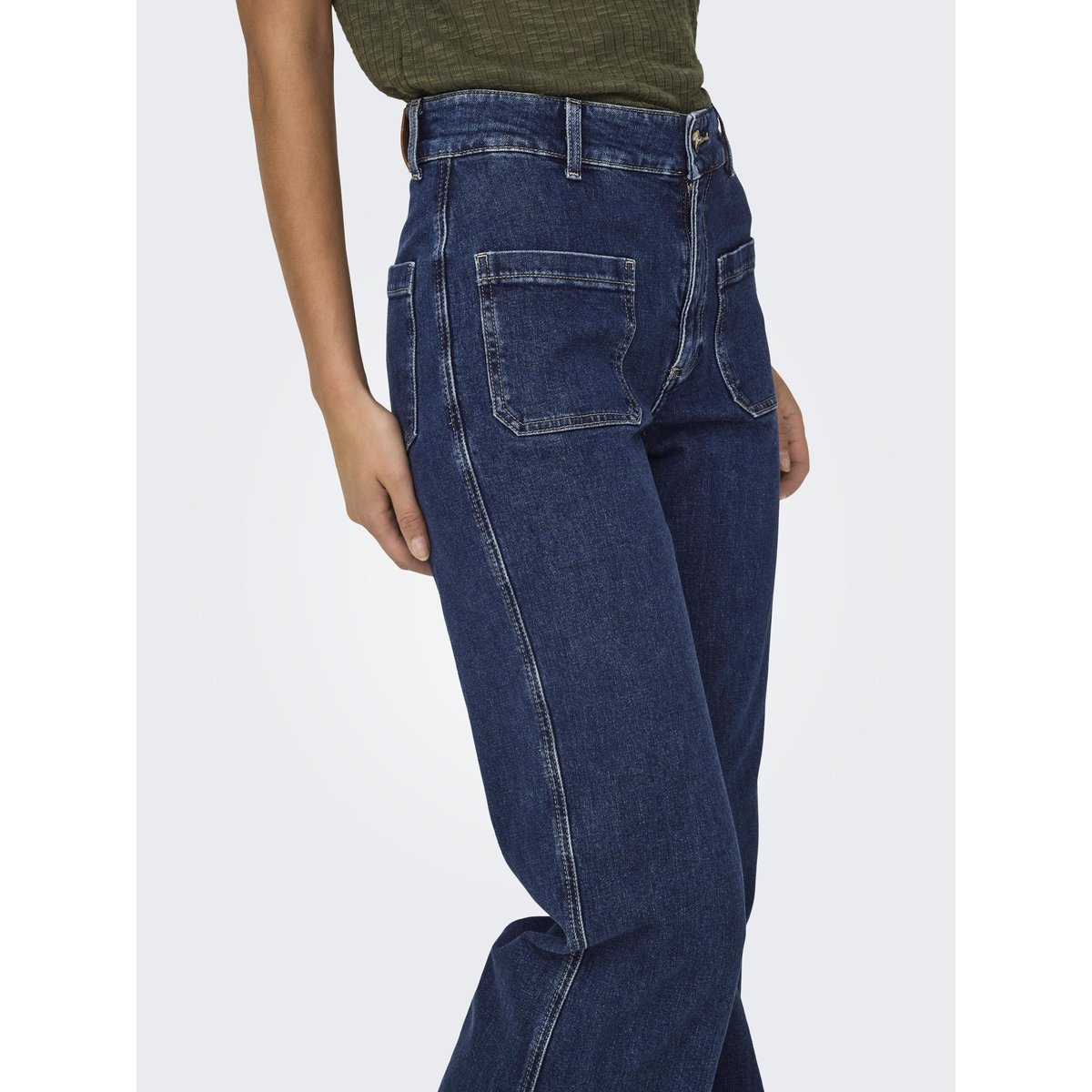Jean À Jambe Large dark blue denim, ONLY
