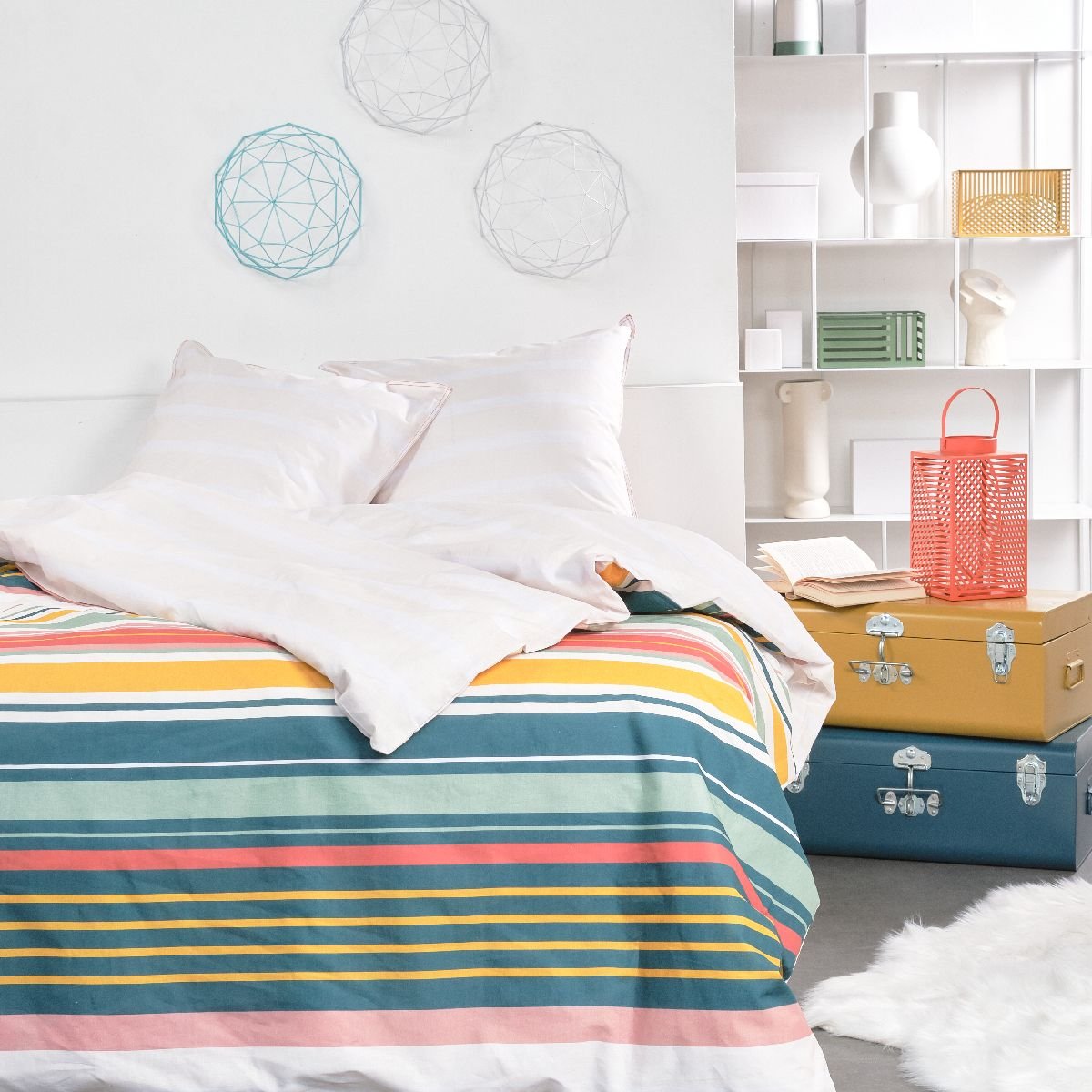 Parure de lit SUNSHINE ROMANE blanc, TODAY