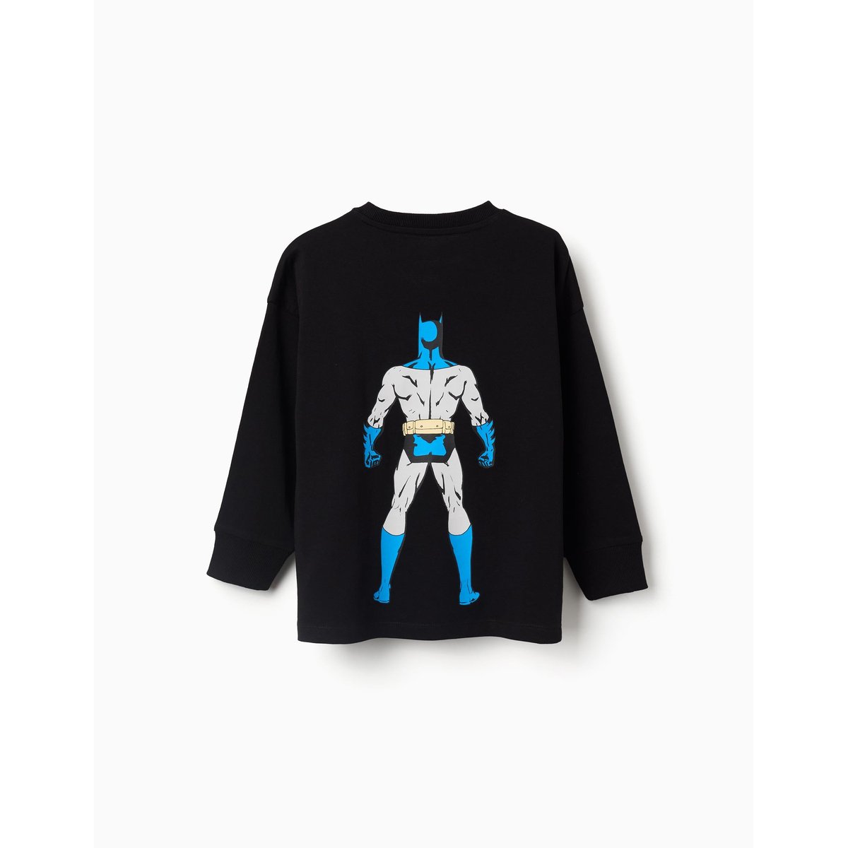 T-shirt en coton à manches longues avec imprimés Batman noir, ZIPPY