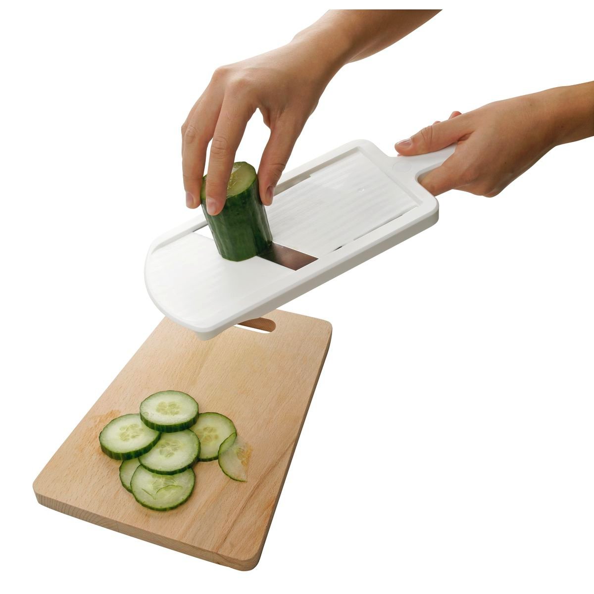 Mandoline professionnelle réglable jusqu'à 6 mm blanc, FACKELMANN