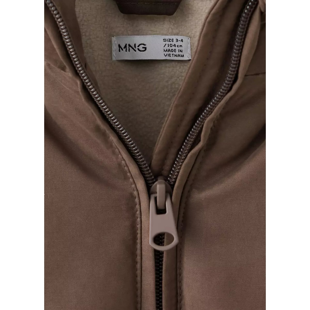 Anorak matelassé moutonné marron, MANGO BABY