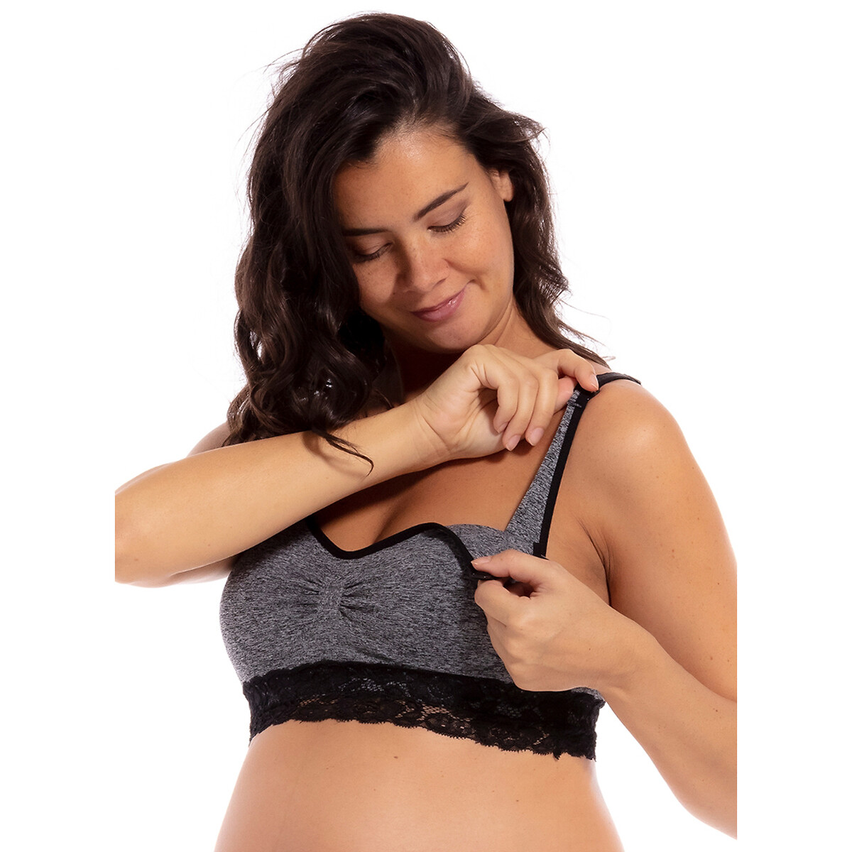 Mama Comfort Maternity Bralette grey marl/black, MAGIC BODYFASHION