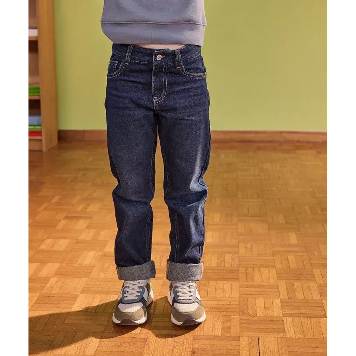 Jeans dritti blu denim, TAPE A L'OEIL