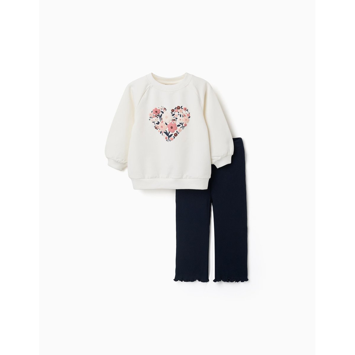 Ensemble sweat et pantalon en coton blanc, ZIPPY