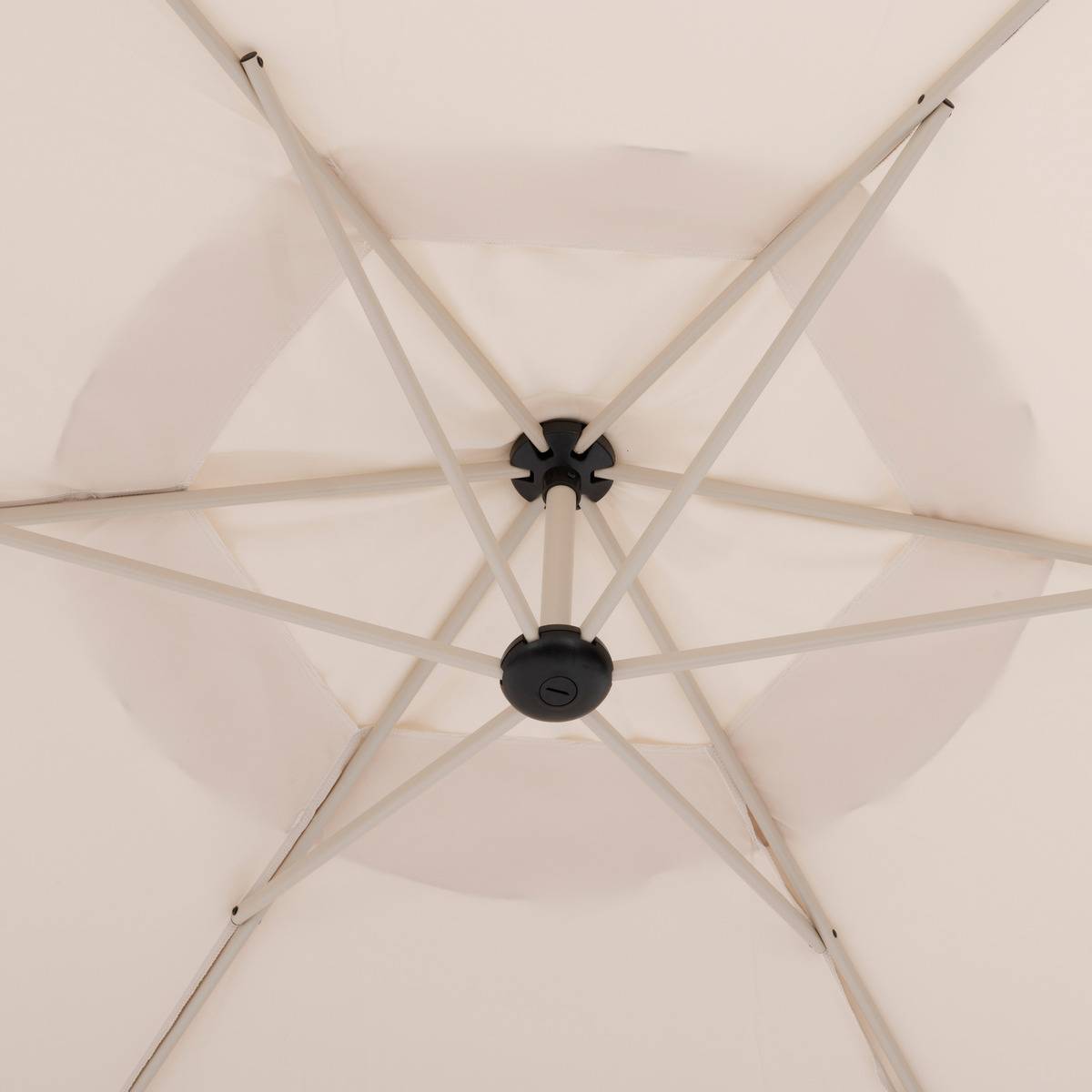 Parasol déporté rond 3m en aluminium rotation 360° MANOA beige, HESPERIDE