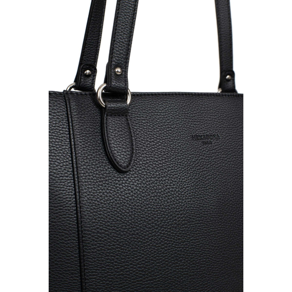 Sac cabas porté épaule STUDY noir, HEXAGONA