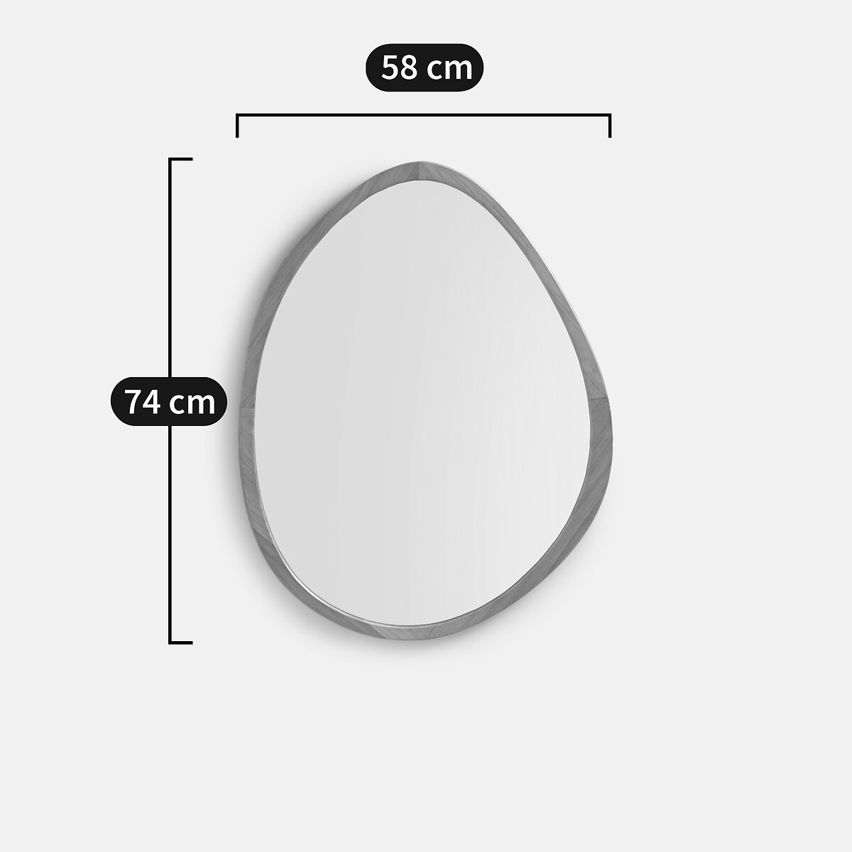 Spiegel Astia, organische Form 58 x 74 cm natur, LA REDOUTE INTERIEURS