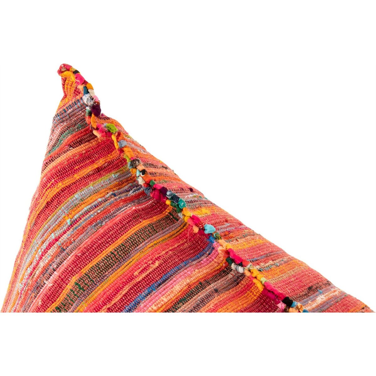 Pouf poire rayé en coton multicolore à dominante orange, RECOLLECTION