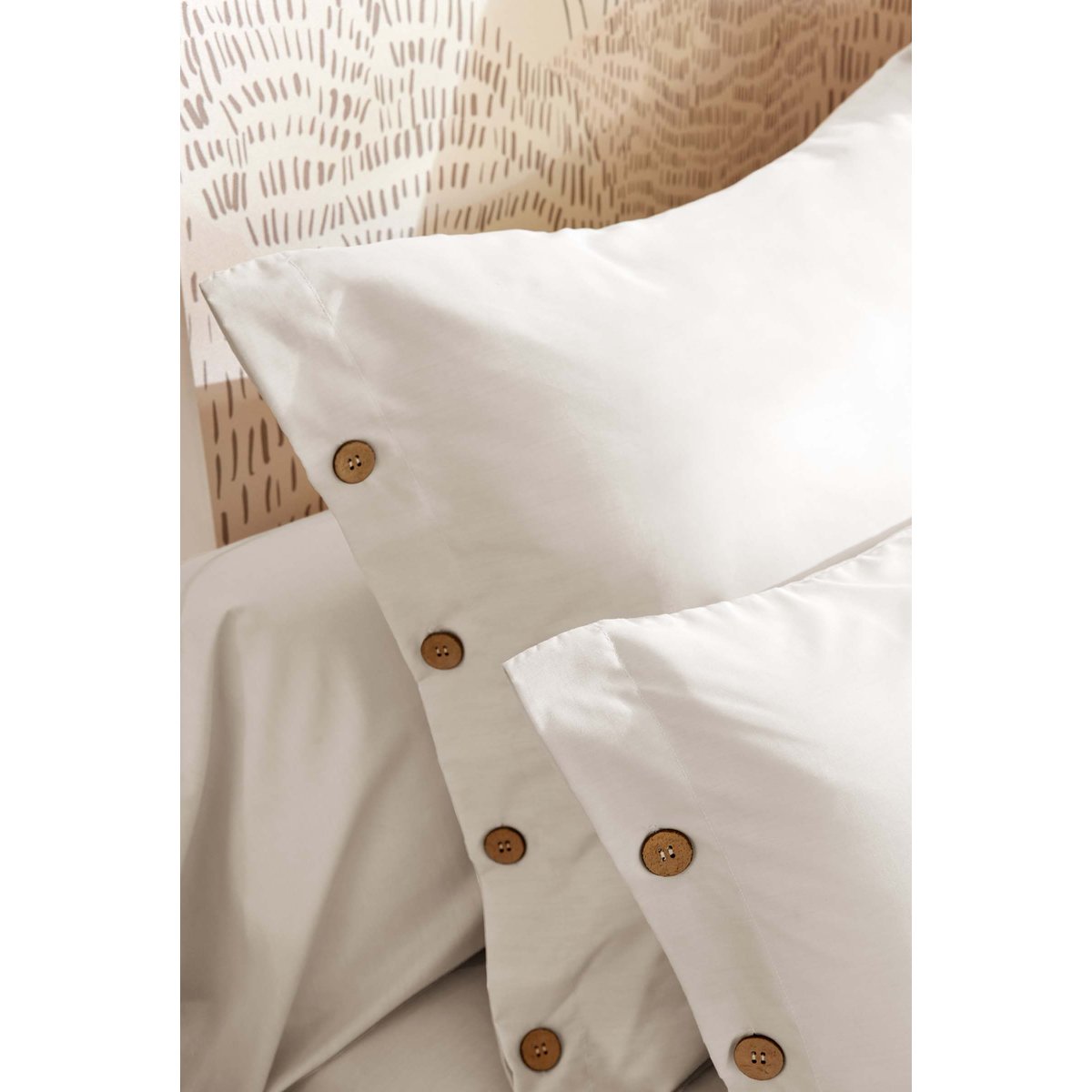 Taie en percale de coton Perrine blanc, EDEN