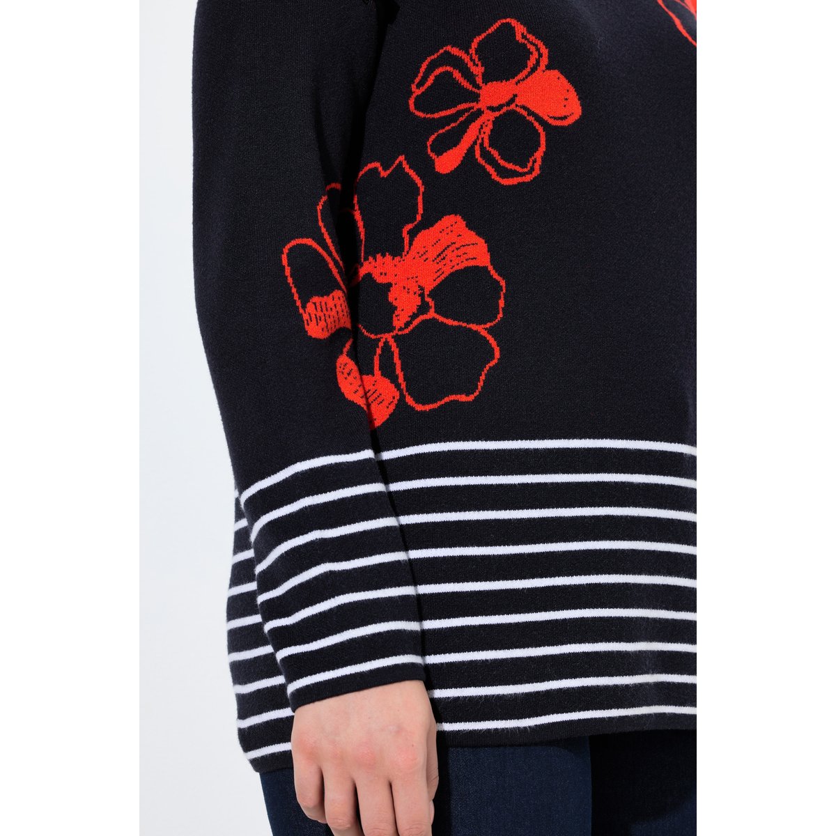 Pull encolure bateau et manches longues marine, ULLA POPKEN