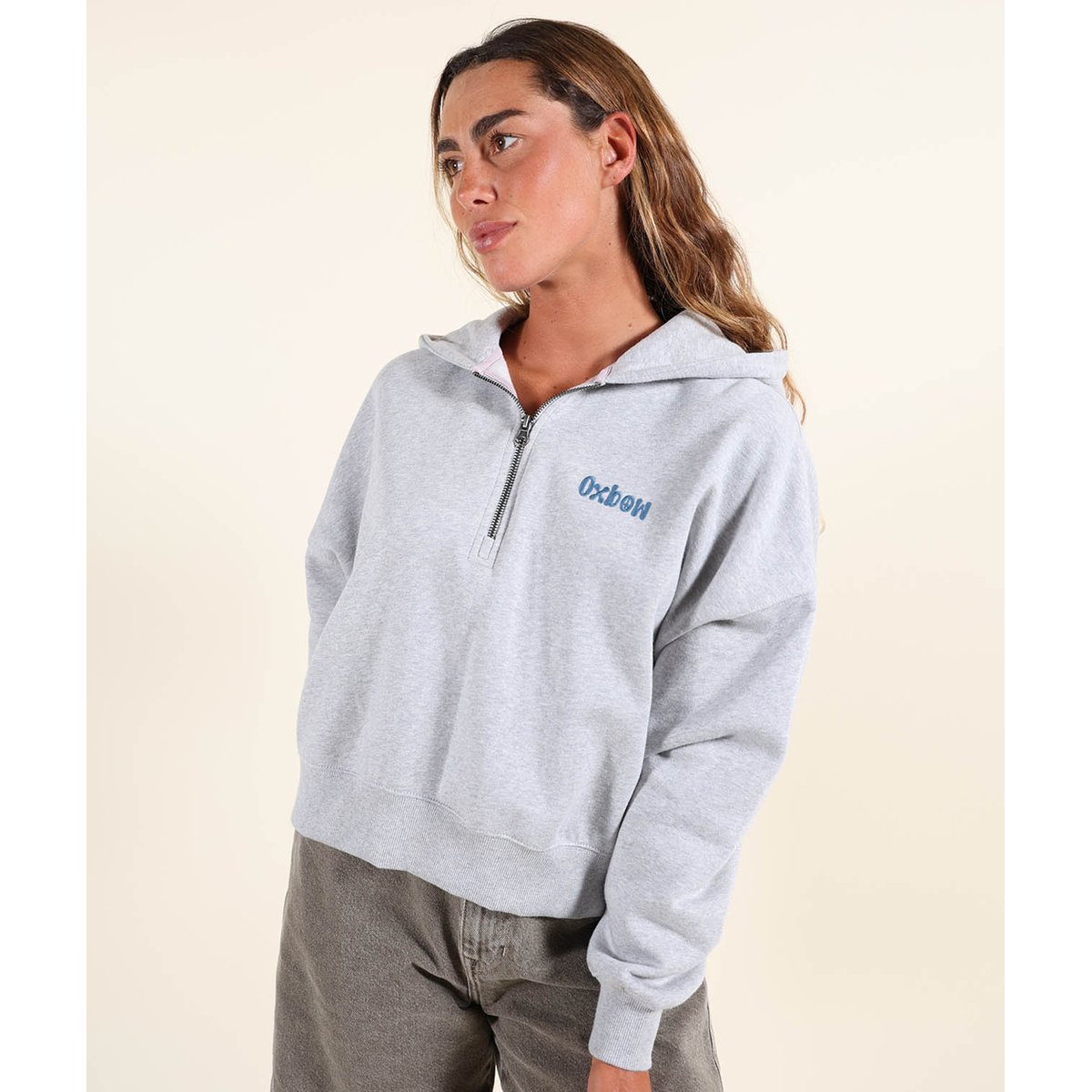 Sweat à capuche WATERLILY grey heather, OXBOW