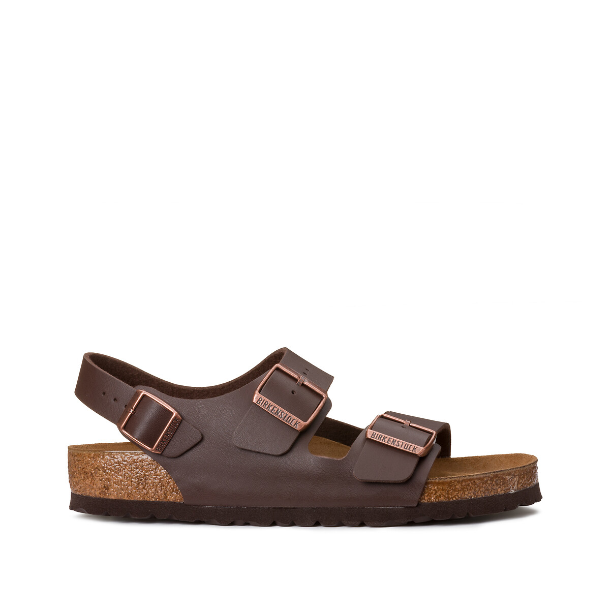 Sandali Milano con cinturino posteriore marrone scuro, BIRKENSTOCK
