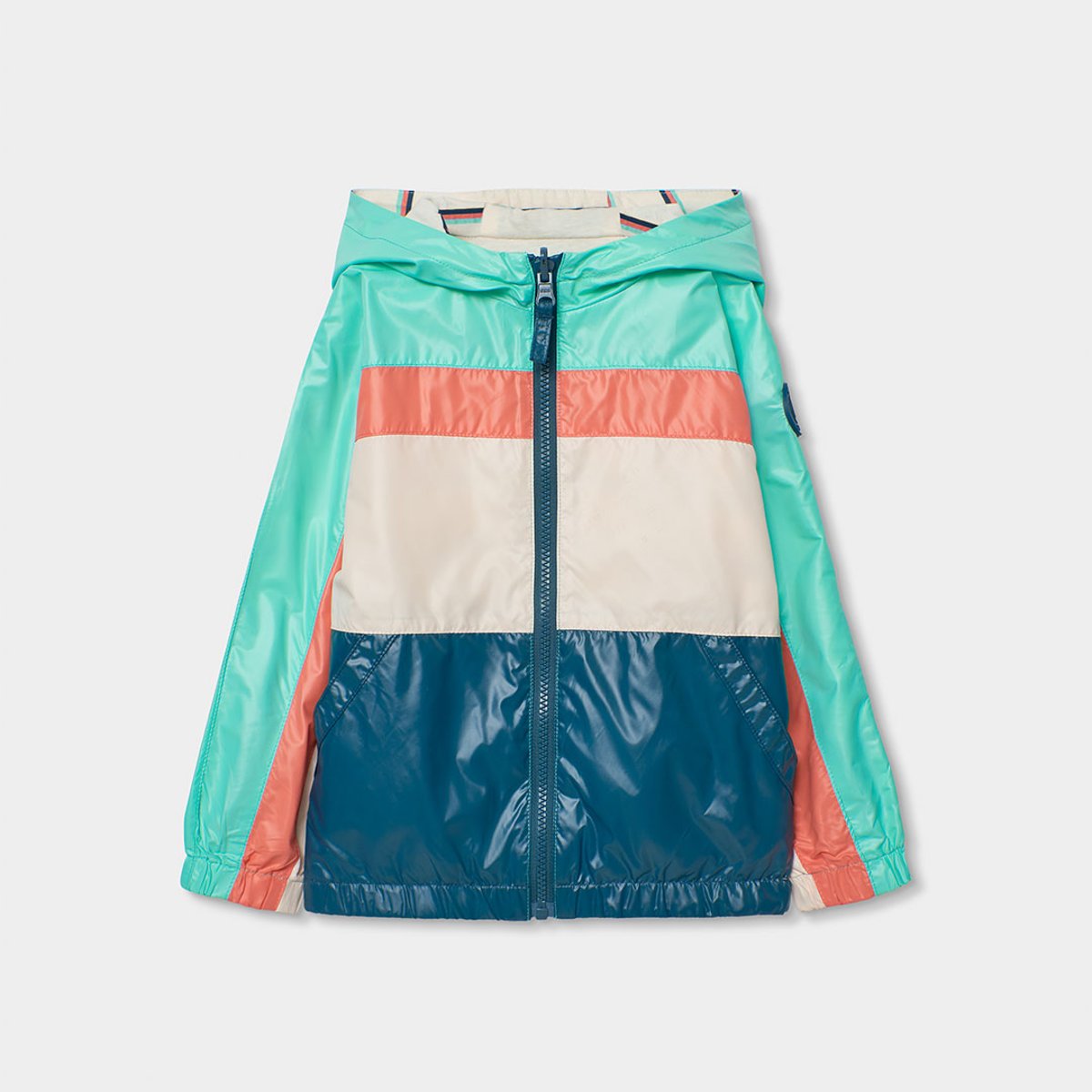 Parka réversible enfant tissu technique block vert, BOBOLI