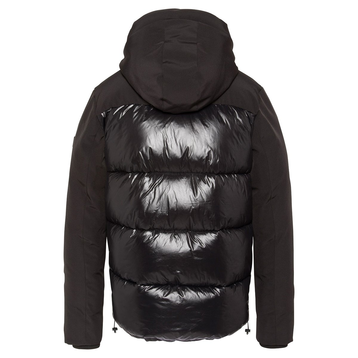 Blouson à capuche bi-matière noir, SCHOTT