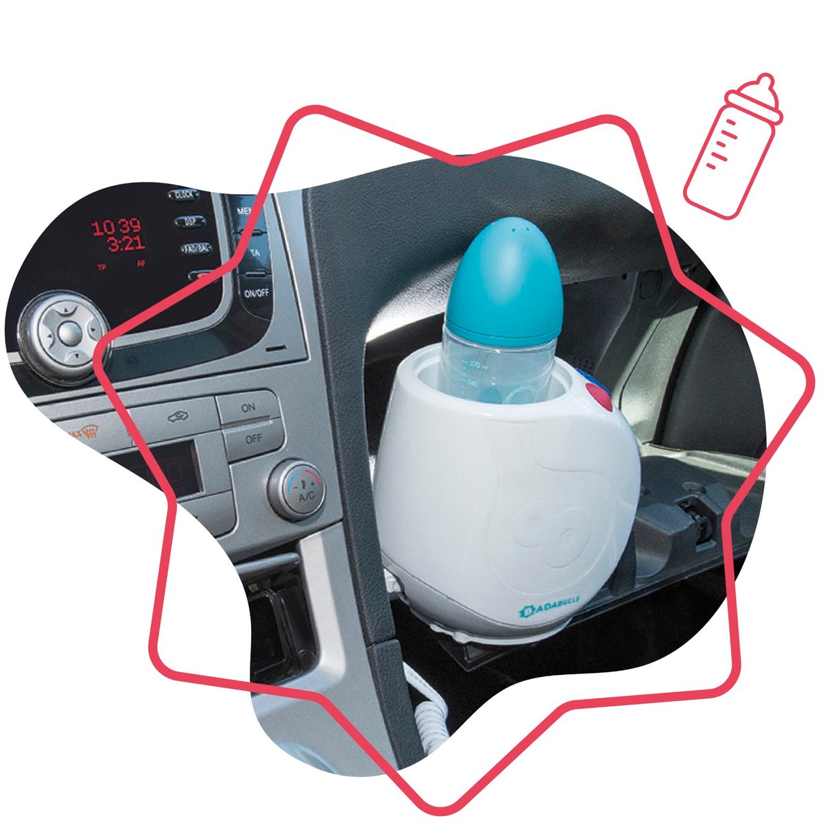 Chauffe‑biberon maison et voiture ultra rapide blanc, BADABULLE