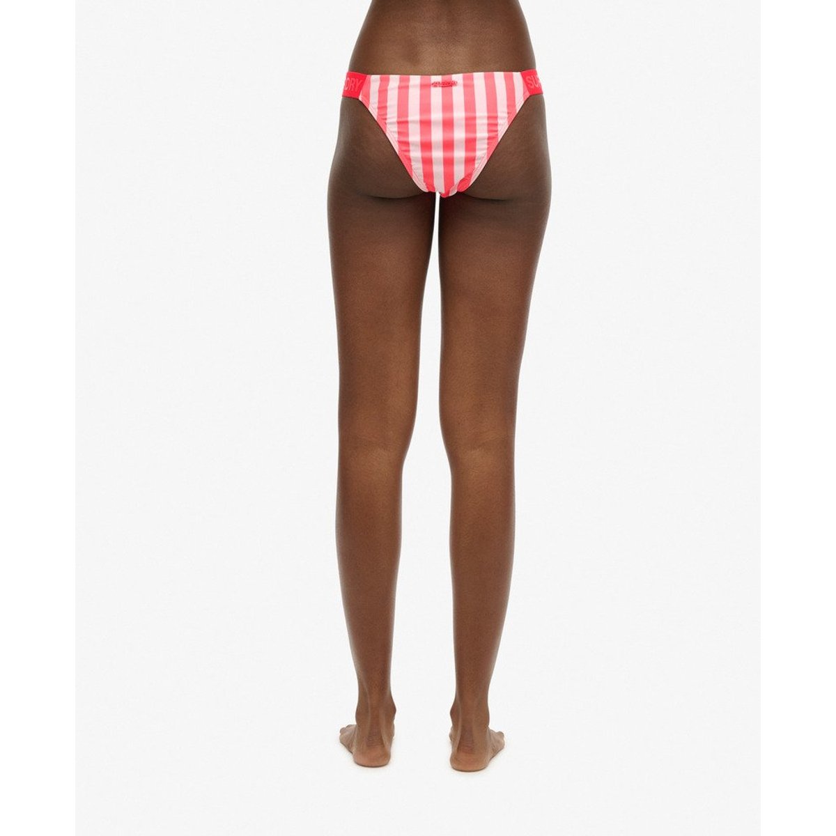Bas de bikini espiègle rayé rose rayé, SUPERDRY