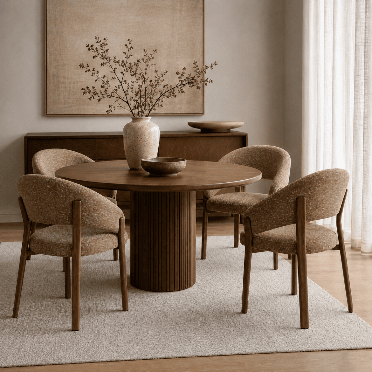 Lot de 2 chaises pieds métal effet noyer - LARA marron, CALICOSY