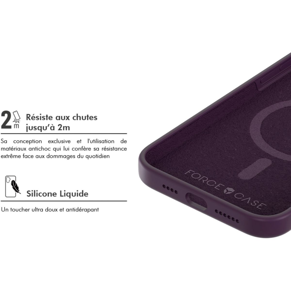 Coque iPhone 18 Pro Max/17 Pro Max Magsafe Vio couleur unique, FORCE CASE