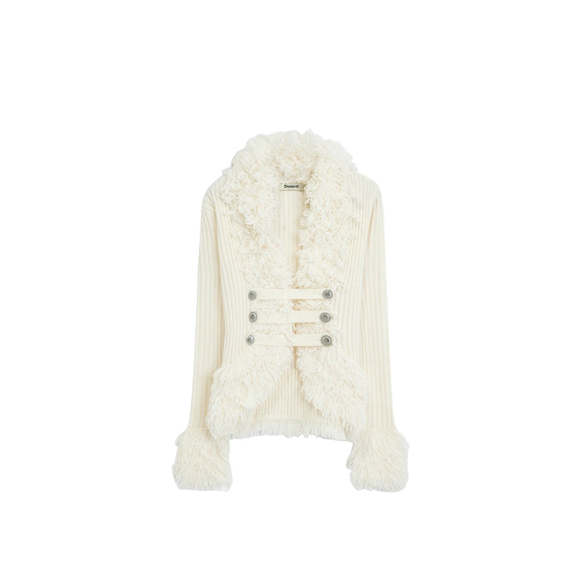 Pull en grosse maille beige, DESIGUAL
