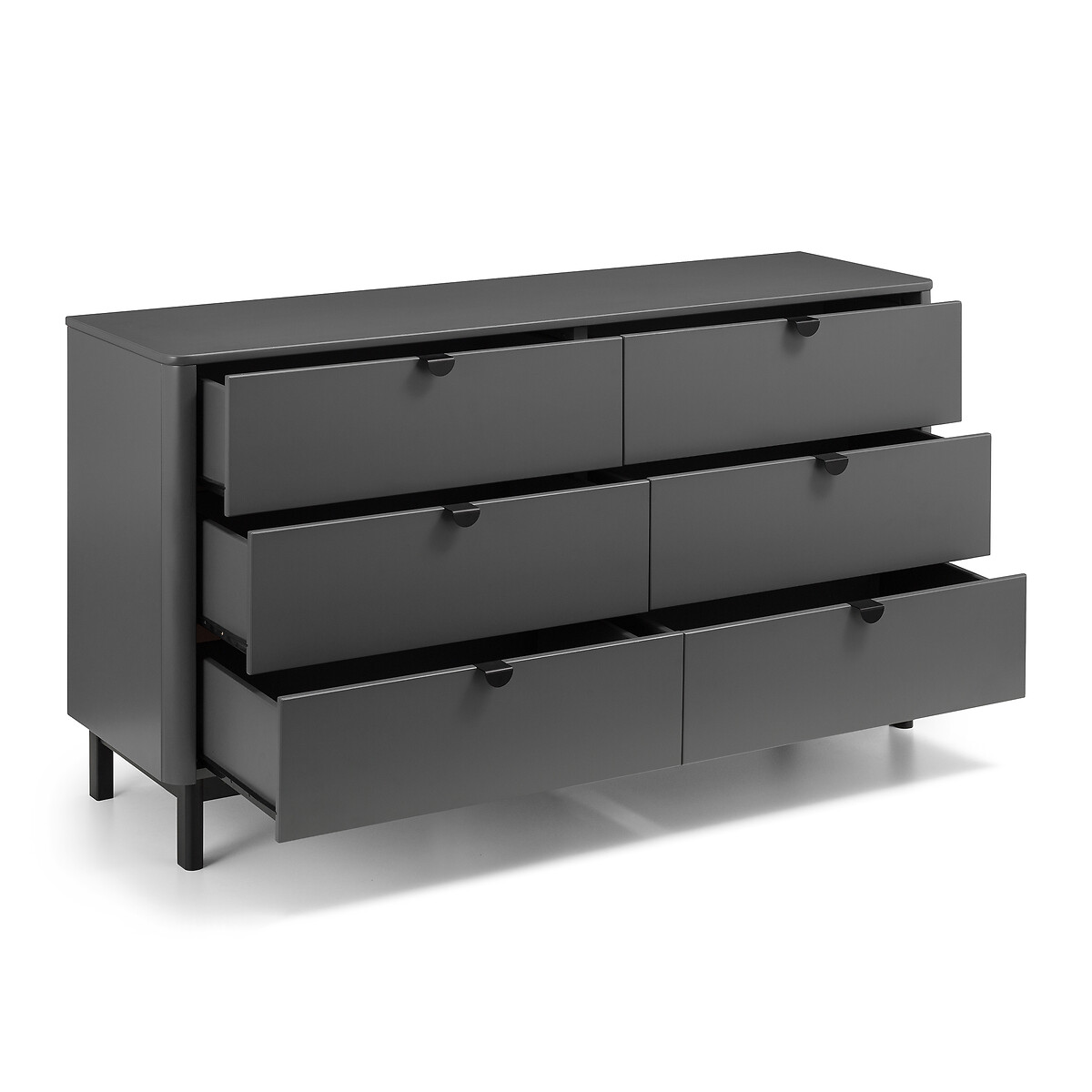 Alexis Wide Chest of 6 Drawers slate grey, SO'HOME