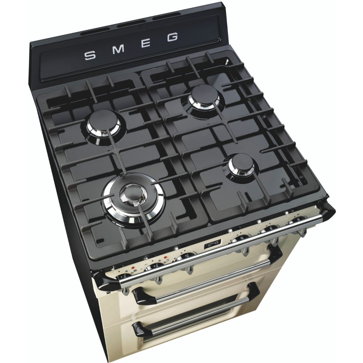 Piano de cuisson gaz 4 feux 60 cm TR62 crème brillant, SMEG