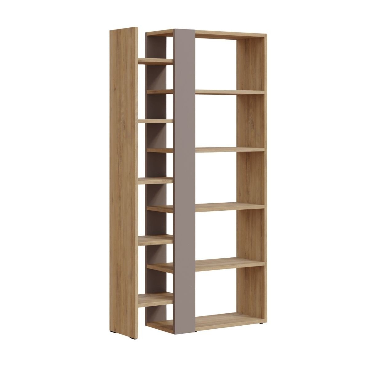 Bibliothèque 5 Niveaux L80 x H152 cm - Axel chêne, CALICOSY