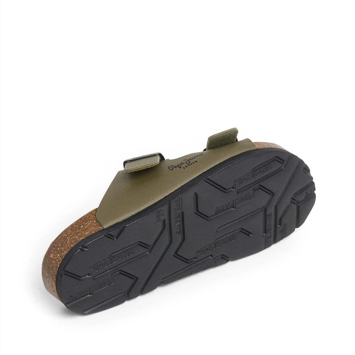 Sandales À Double Boucle vert kaki forêt, PEPE JEANS