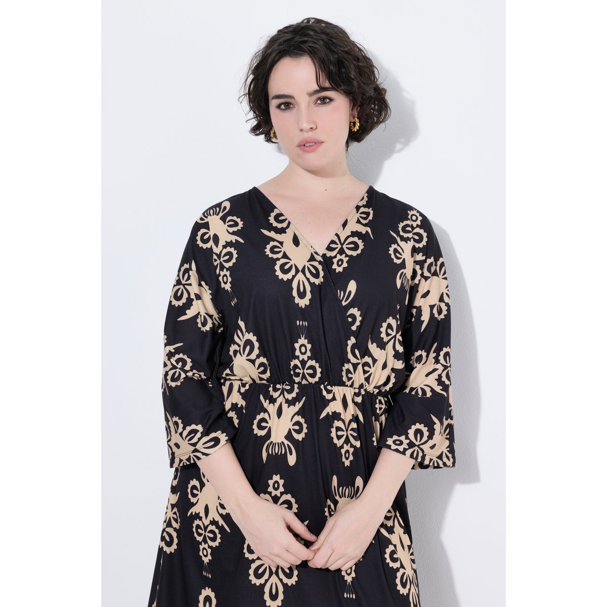 Robe imprimée noir, ULLA POPKEN