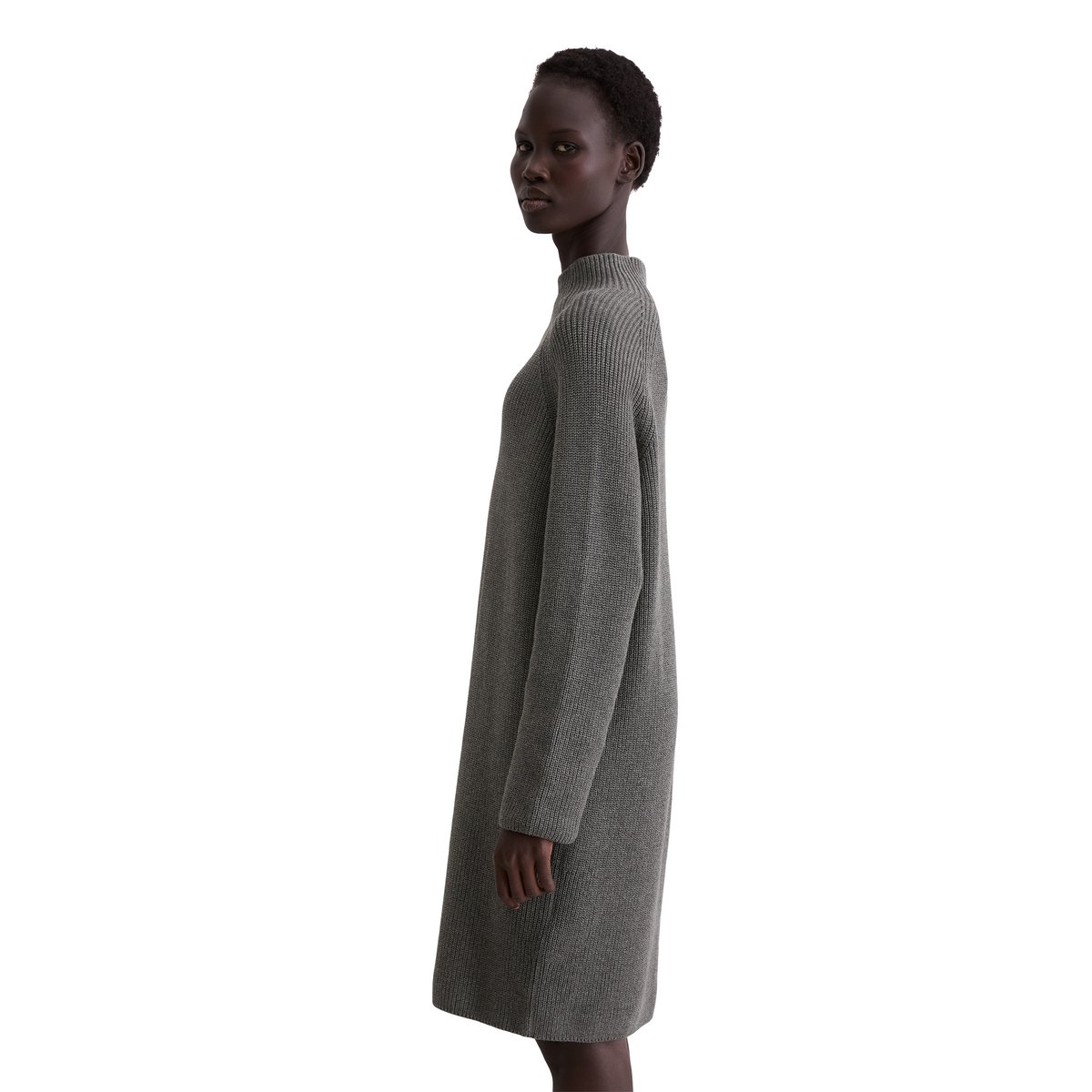 Robe en tricot DfC loose en pur coton organique gris, MARC O'POLO